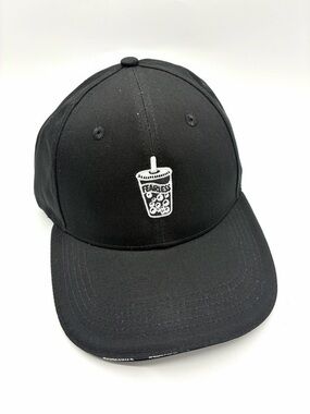 Kung Fu Tea Boba Bubble Tea Black Embroidered Baseball Cap Hat
